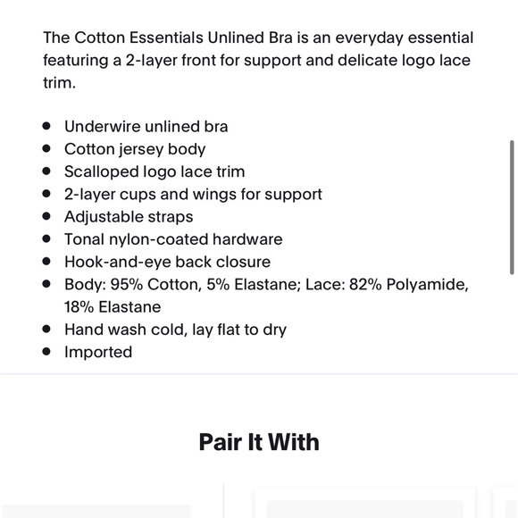 Cotton butterfly lace unlined bra - Picture 9 of 10